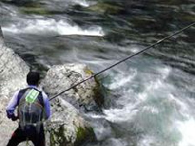 Fishing on the river Heigawa River