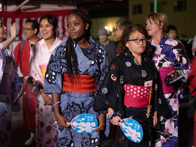 Joining the parade with the team of Miyako City Hall